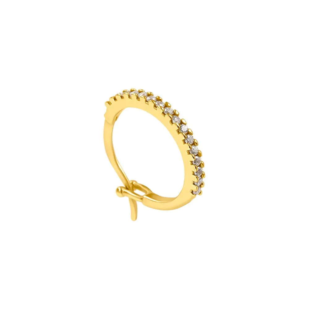 Mono Orecchino A Cerchio Claire Oro Giallo 375/1000 Diametro 10 mm Cubic Zirconia Bianco 1424007