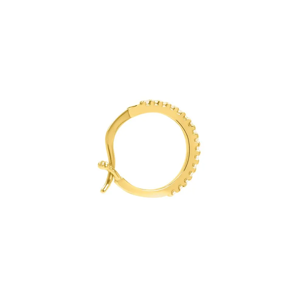 Mono Orecchino A Cerchio Claire Oro Giallo 375/1000 Diametro 10 mm Cubic Zirconia Bianco 1424007